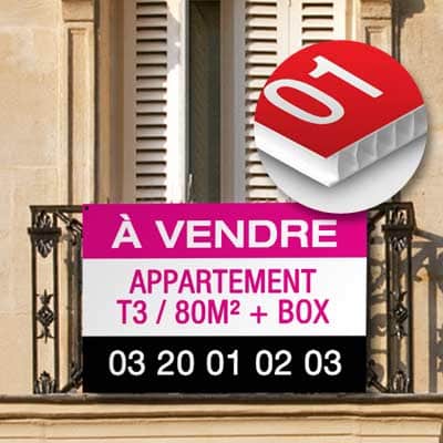 Panneau immobilier alvéolaire 1 COPYTOP