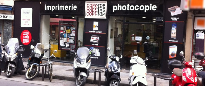 Vitrine imprimeur COPY-TOP Paris | agence Bonne-Nouvelle